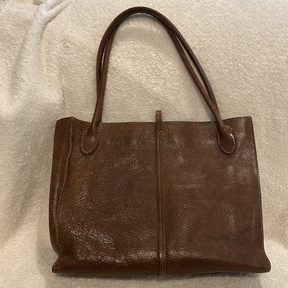 Genten Tosca Leather Brown Tote Shoulder Hand Bag Gently Used - Picture 4 of 14